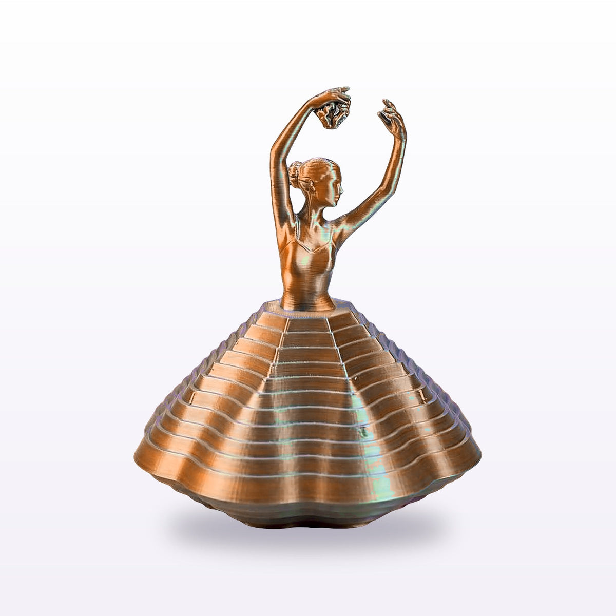 Formex 3D Printed Ballerina Spinning Top – Silk Filament, 11cm, NZ Made in Orange