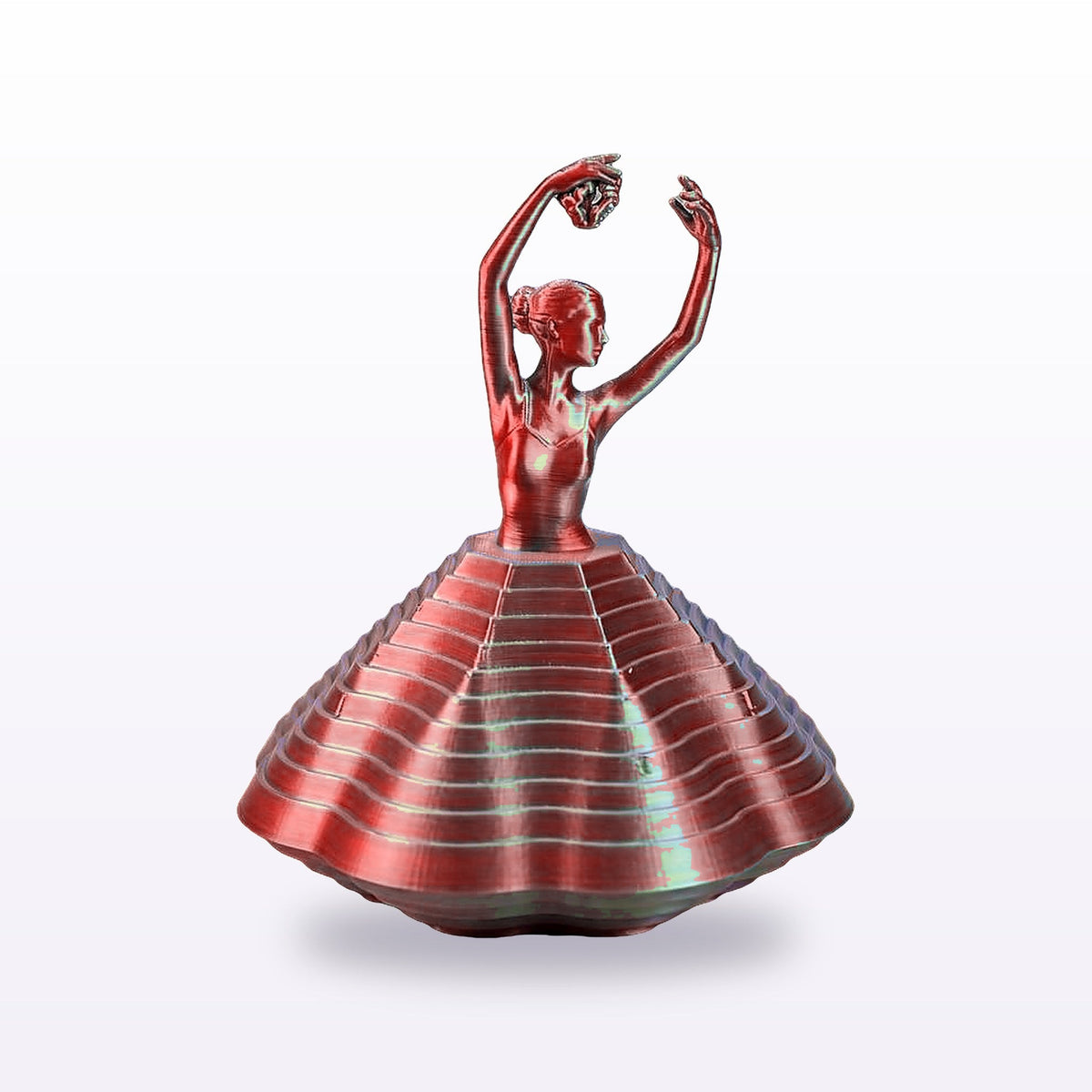 Formex 3D Printed Ballerina Spinning Top – Silk Filament, 11cm, NZ Made in Red