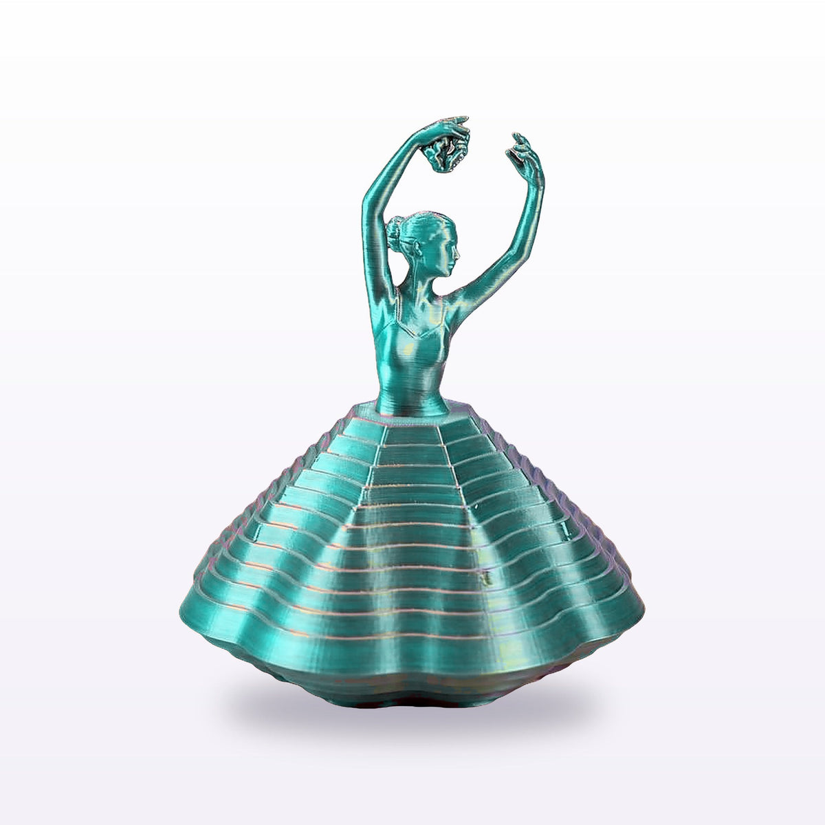Formex 3D Printed Ballerina Spinning Top – Silk Filament, 11cm, NZ Made in Teal