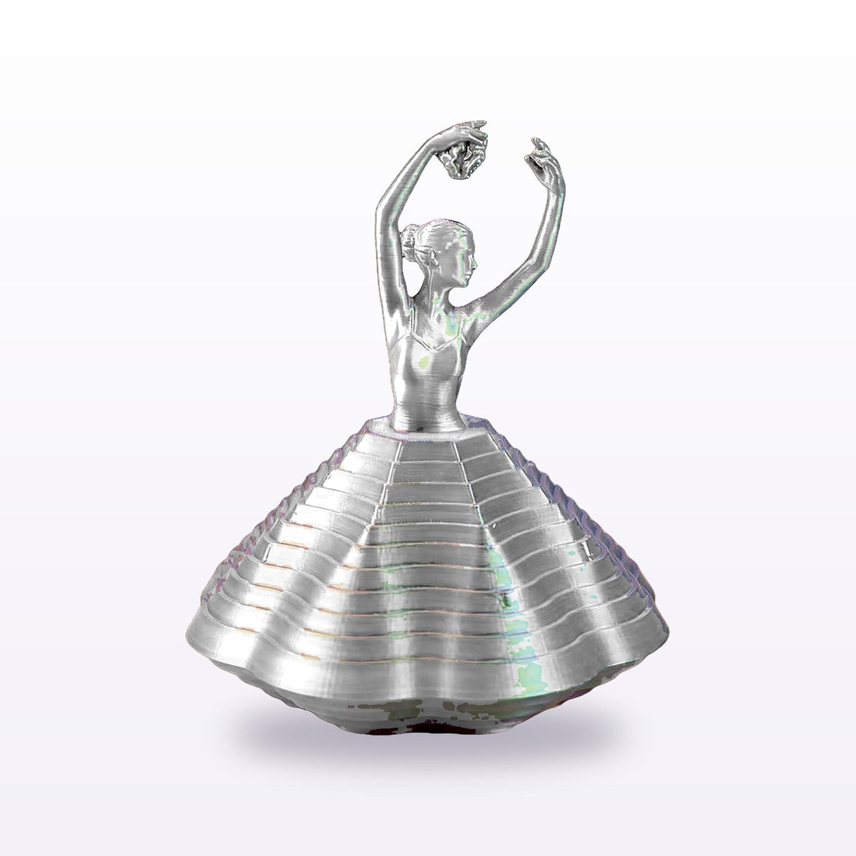 Formex 3D Printed Ballerina Spinning Top – Silk Filament, 11cm, NZ Made in White
