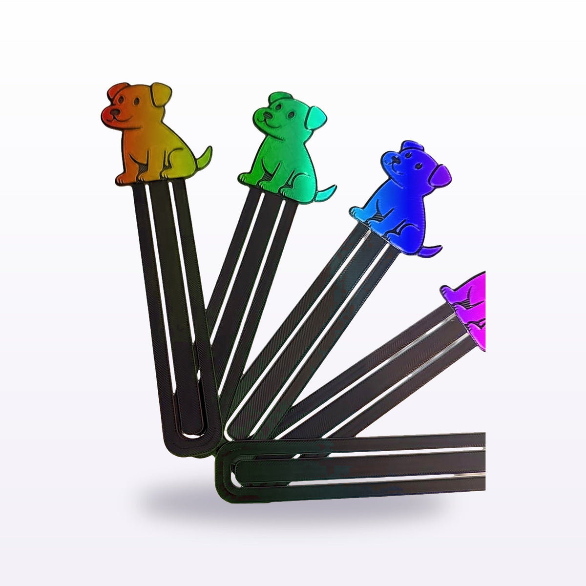 Formex 3D Printed Dog Bookmark – 12cm, NZ Made in Rainbow Silk
