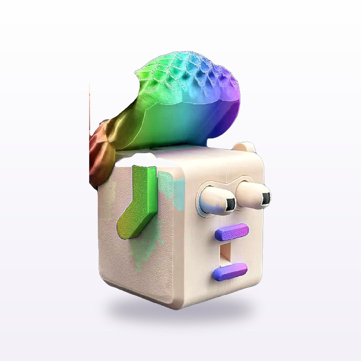 Formex 3D Printed Novelty Desk Fidget Toy – Pull-Action, 12cm, NZ Made in Rainbow Silk