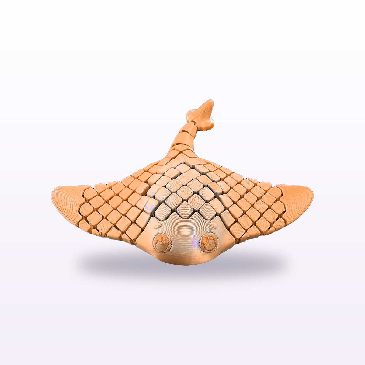 Formex 3D Printed Articulated Flexi Manta Ray Fidget Toy – 13cm, NZ Made in Orange