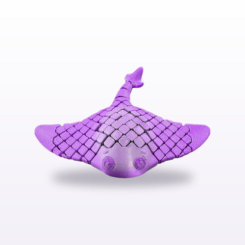 Formex 3D Printed Articulated Flexi Manta Ray Fidget Toy – 13cm, NZ Made in Purple