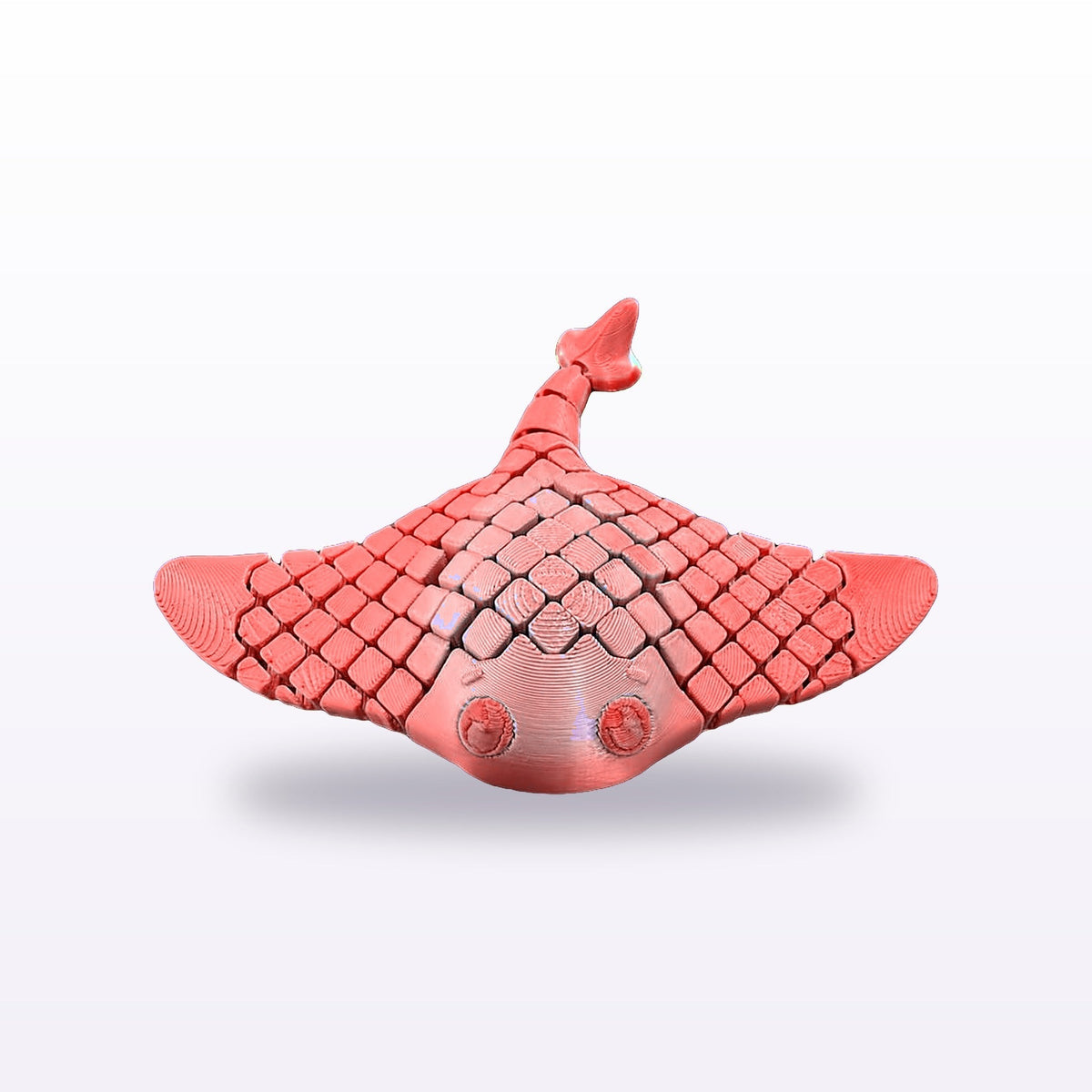 Formex 3D Printed Articulated Flexi Manta Ray Fidget Toy – 13cm, NZ Made in Red