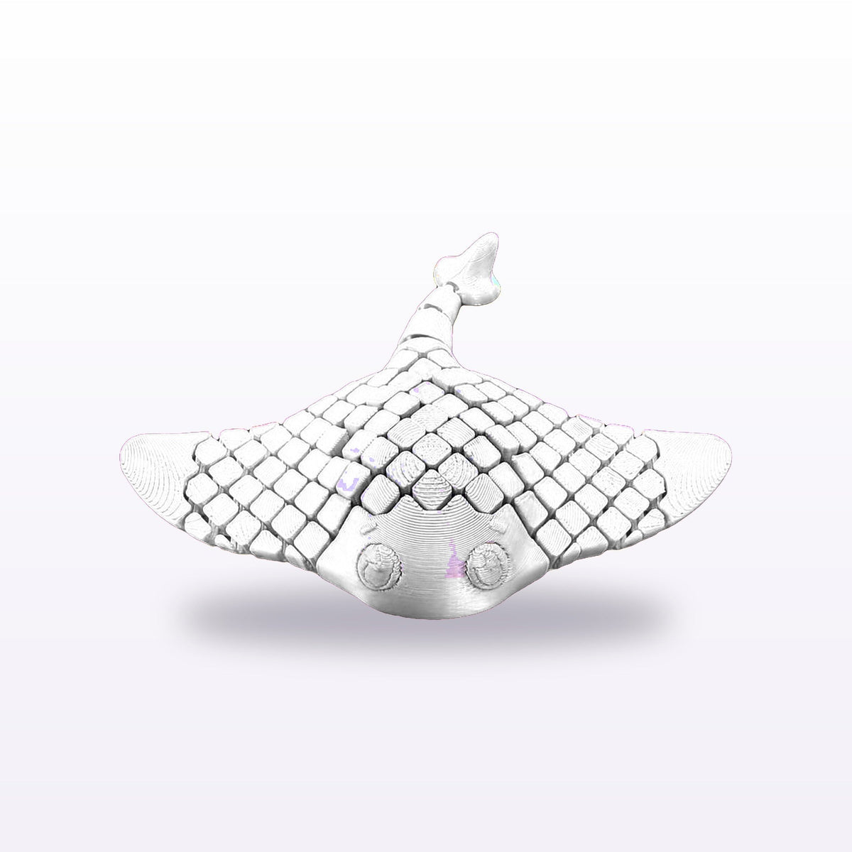 Formex 3D Printed Articulated Flexi Manta Ray Fidget Toy – 13cm, NZ Made in White