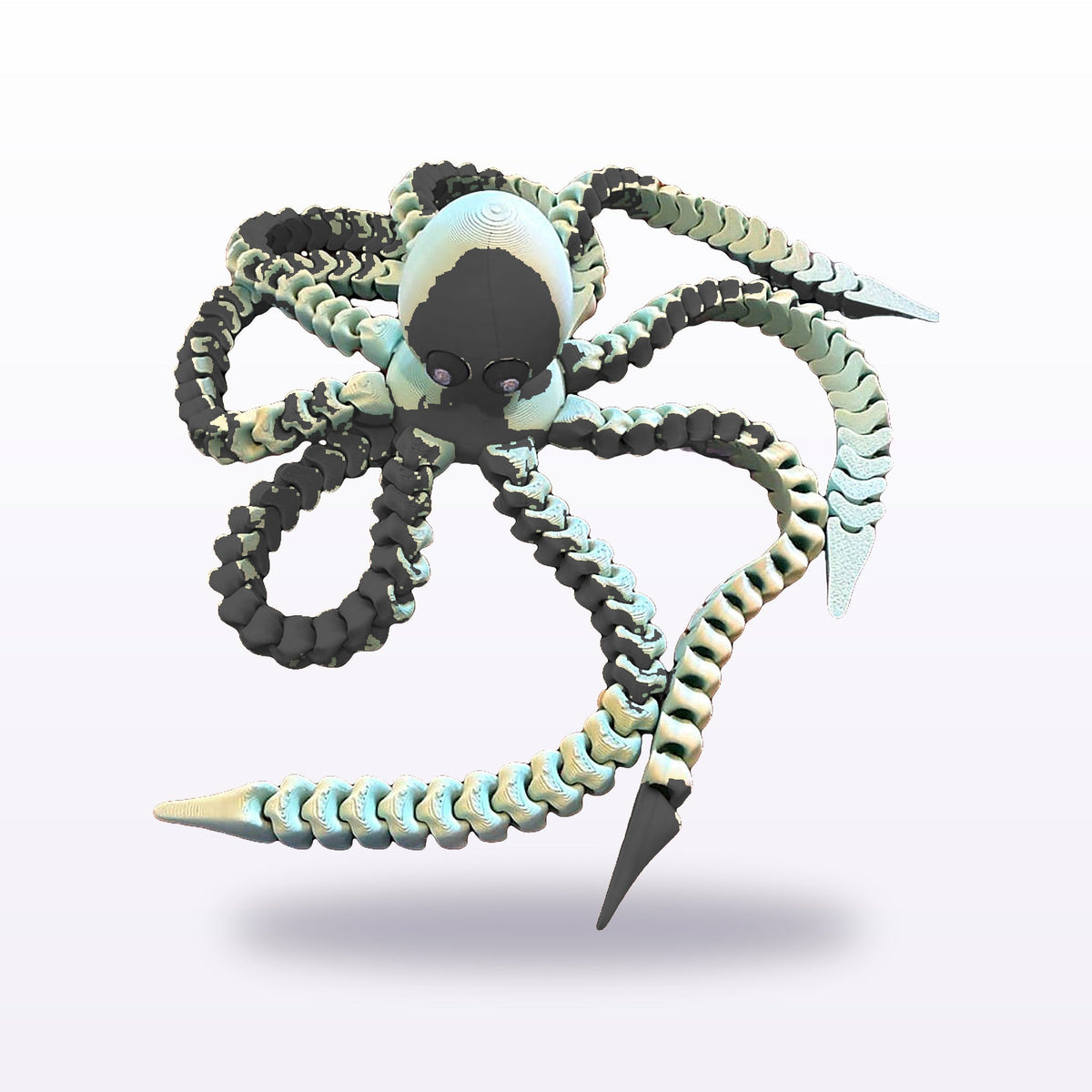 Formex 3D Printed Articulated Flexi Octopus Toy – 15cm, NZ Made in Black