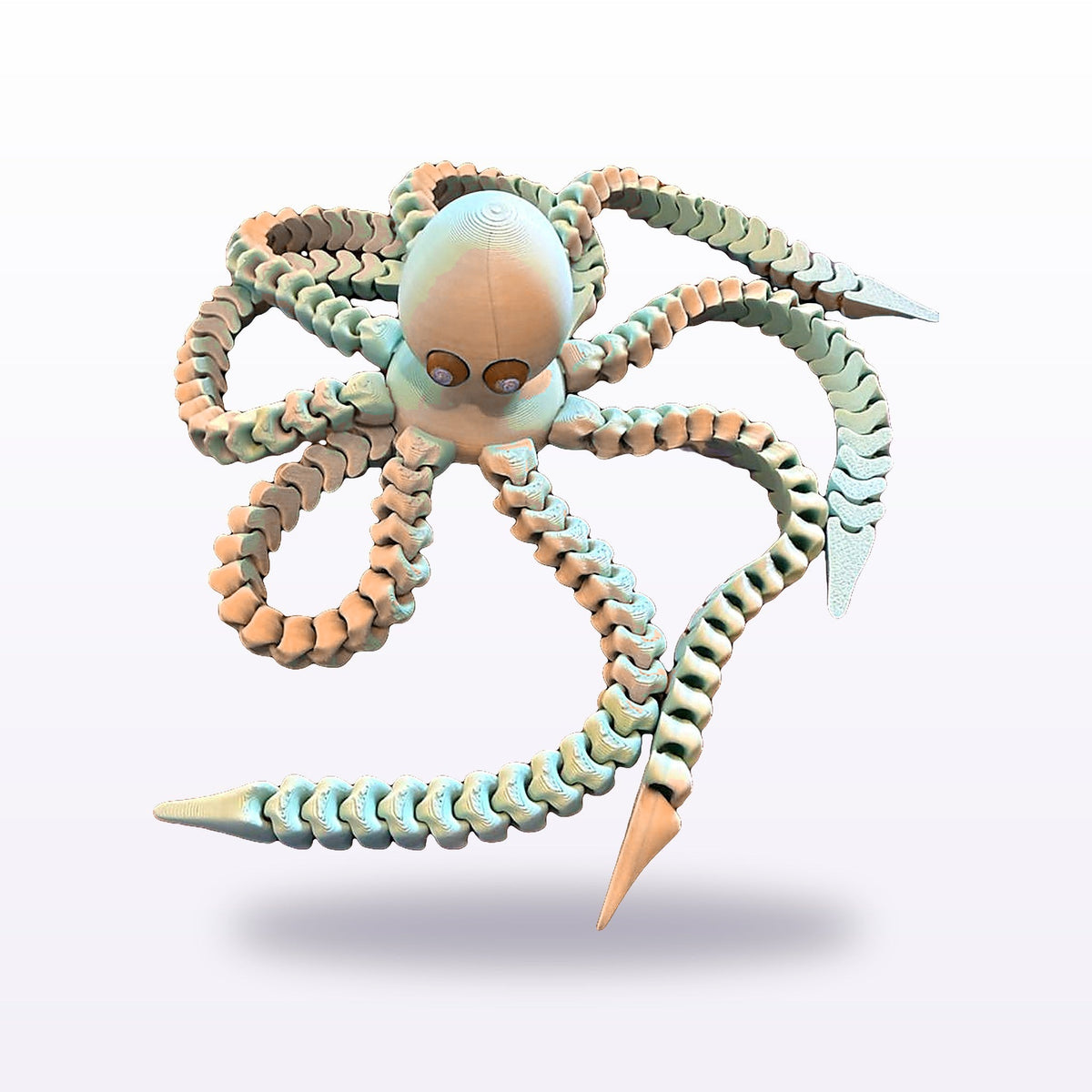 Formex 3D Printed Articulated Flexi Octopus Toy – 15cm, NZ Made in Orange