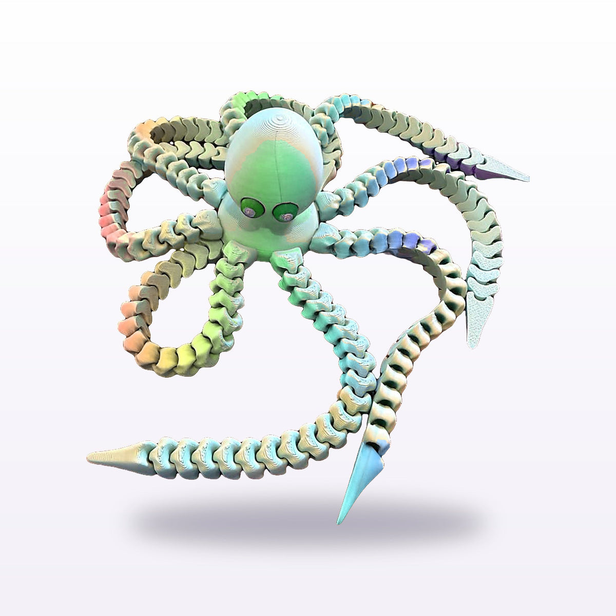 Formex 3D Printed Articulated Flexi Octopus Toy – 15cm, NZ Made in Rainbow Silk