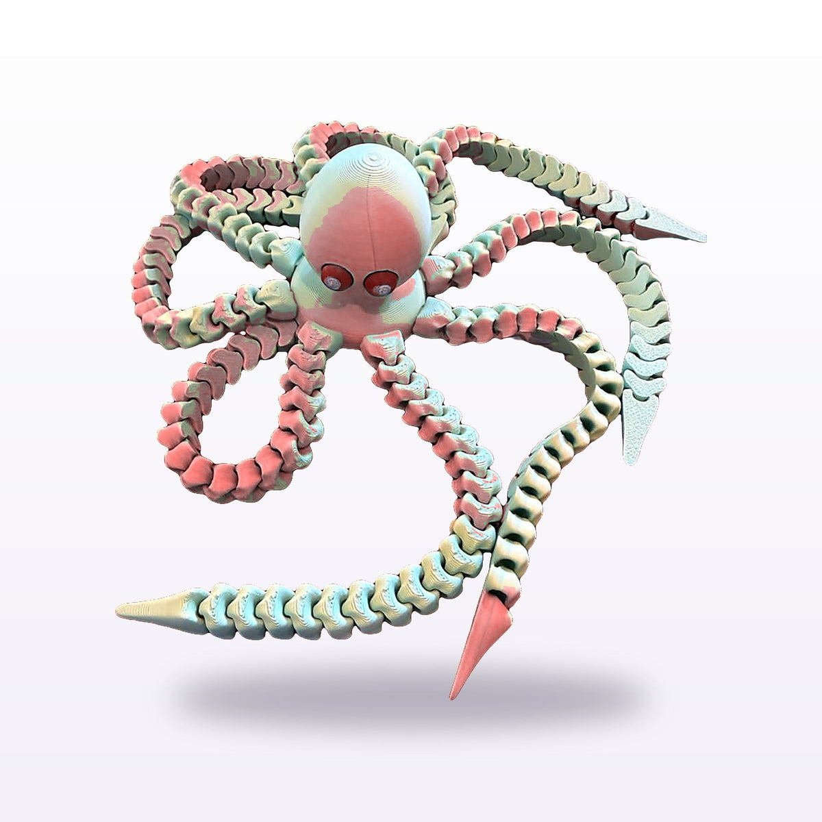 Formex 3D Printed Articulated Flexi Octopus Toy – 15cm, NZ Made in Red