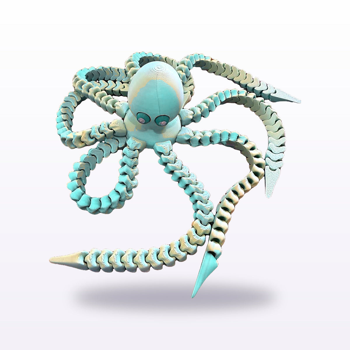 Formex 3D Printed Articulated Flexi Octopus Toy – 15cm, NZ Made in Teal