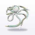 Formex 3D Printed Articulated Flexi Octopus Toy – 15cm, NZ Made in White