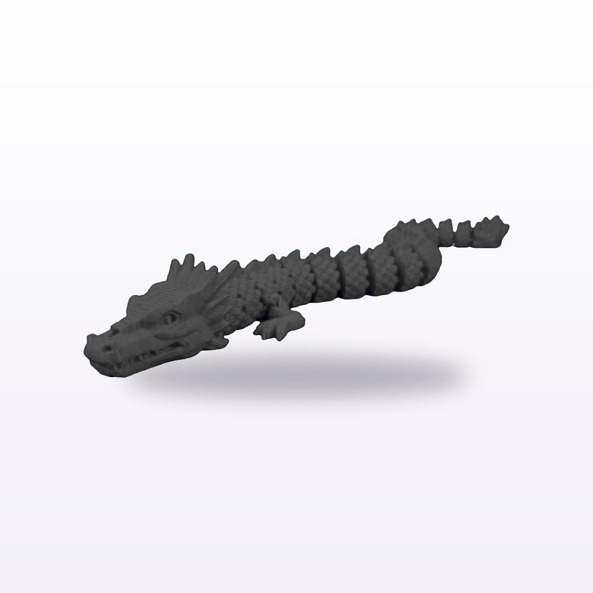 Formex 3D Printed Flexi Quetzalcóatl Feathered Serpent Toy – 26cm, NZ Made in Black