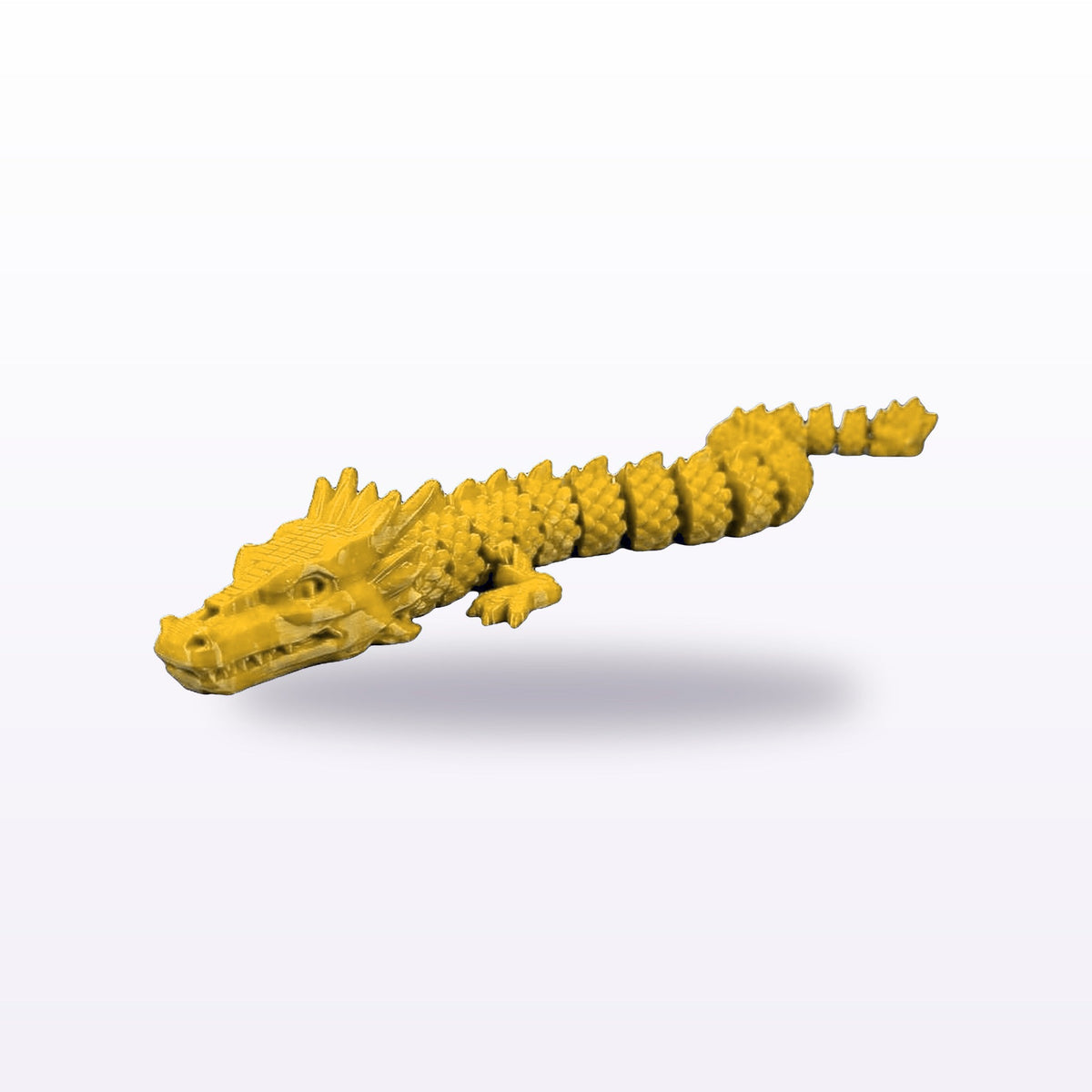 Formex 3D Printed Flexi Quetzalcóatl Feathered Serpent Toy – 26cm, NZ Made in Gold