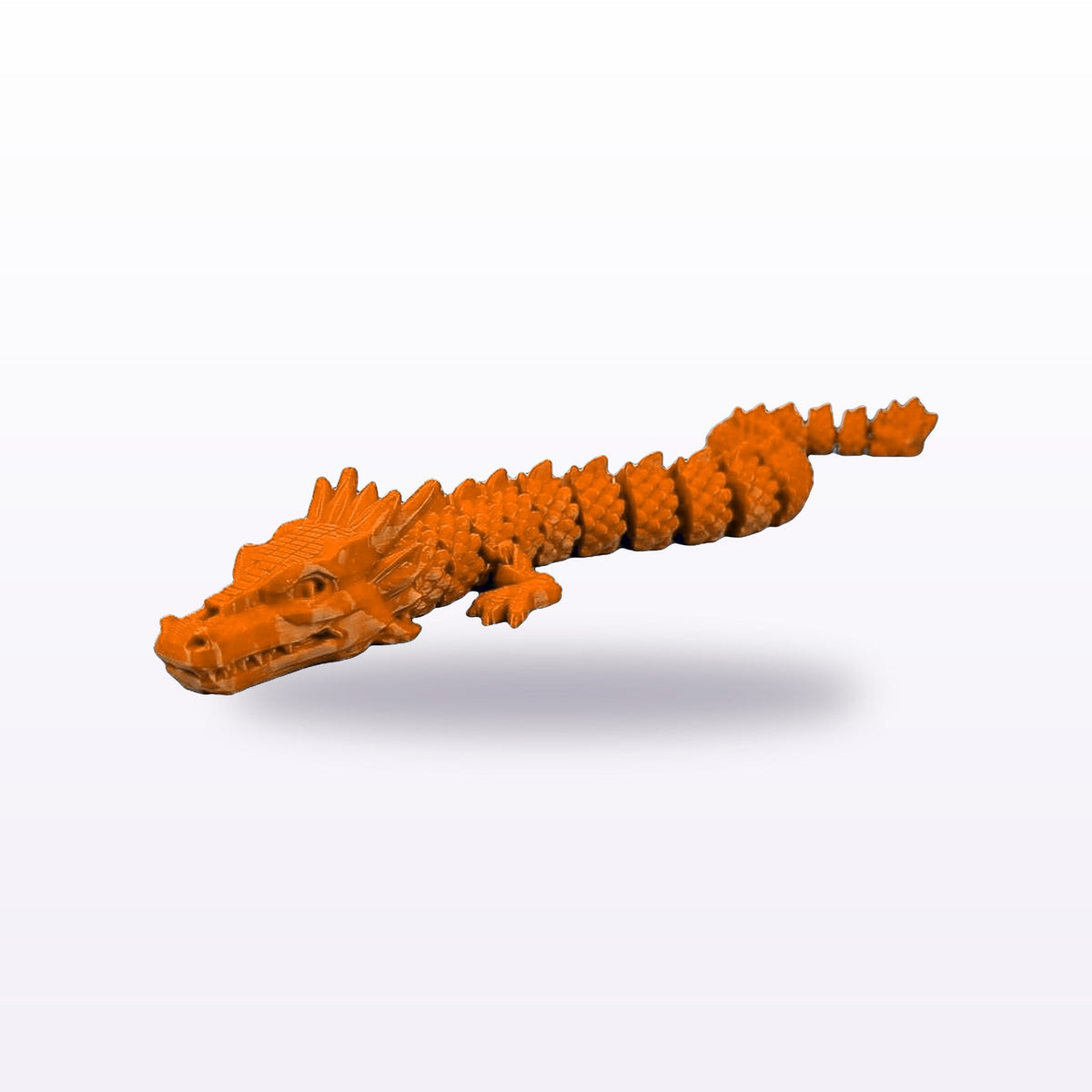 Formex 3D Printed Flexi Quetzalcóatl Feathered Serpent Toy – 26cm, NZ Made in Orange