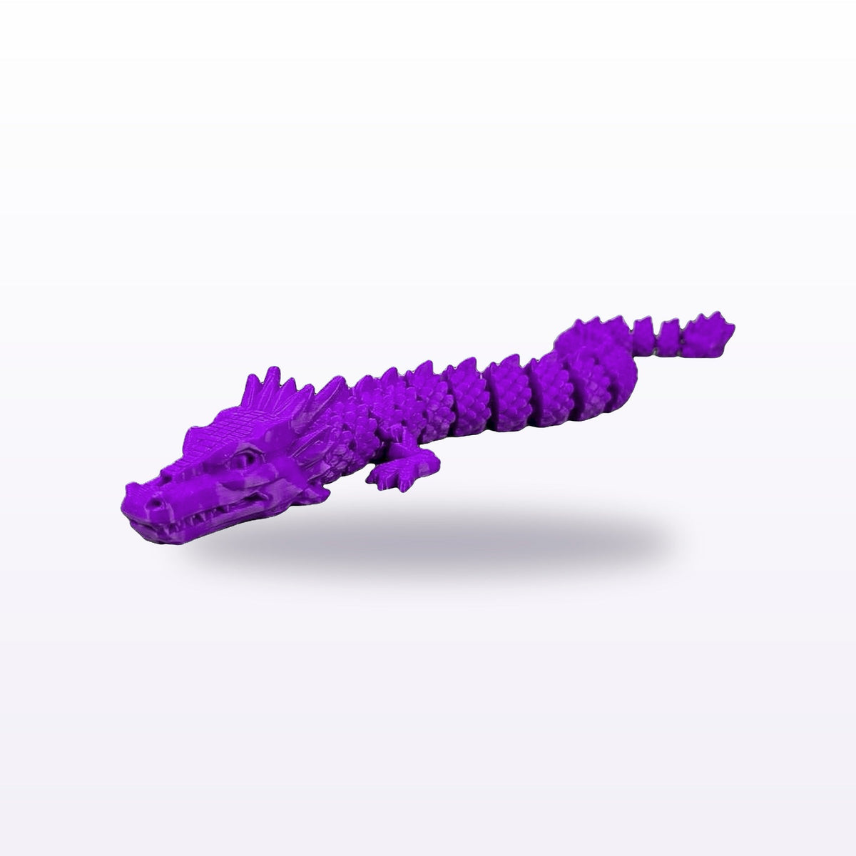 Formex 3D Printed Flexi Quetzalcóatl Feathered Serpent Toy – 26cm, NZ Made in Purple