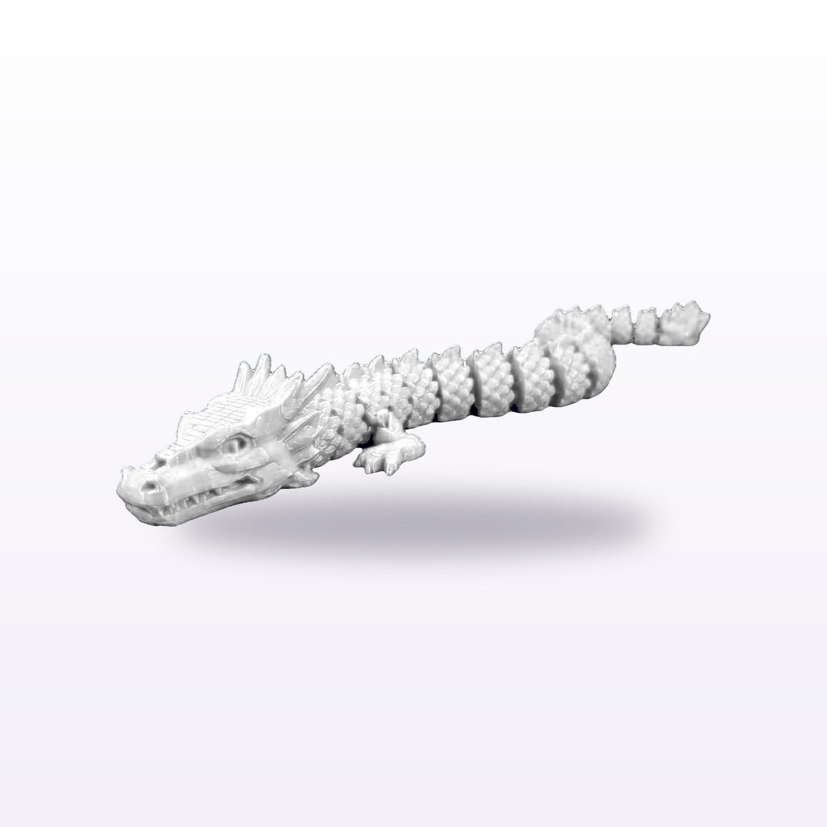 Formex 3D Printed Flexi Quetzalcóatl Feathered Serpent Toy – 26cm, NZ Made in White