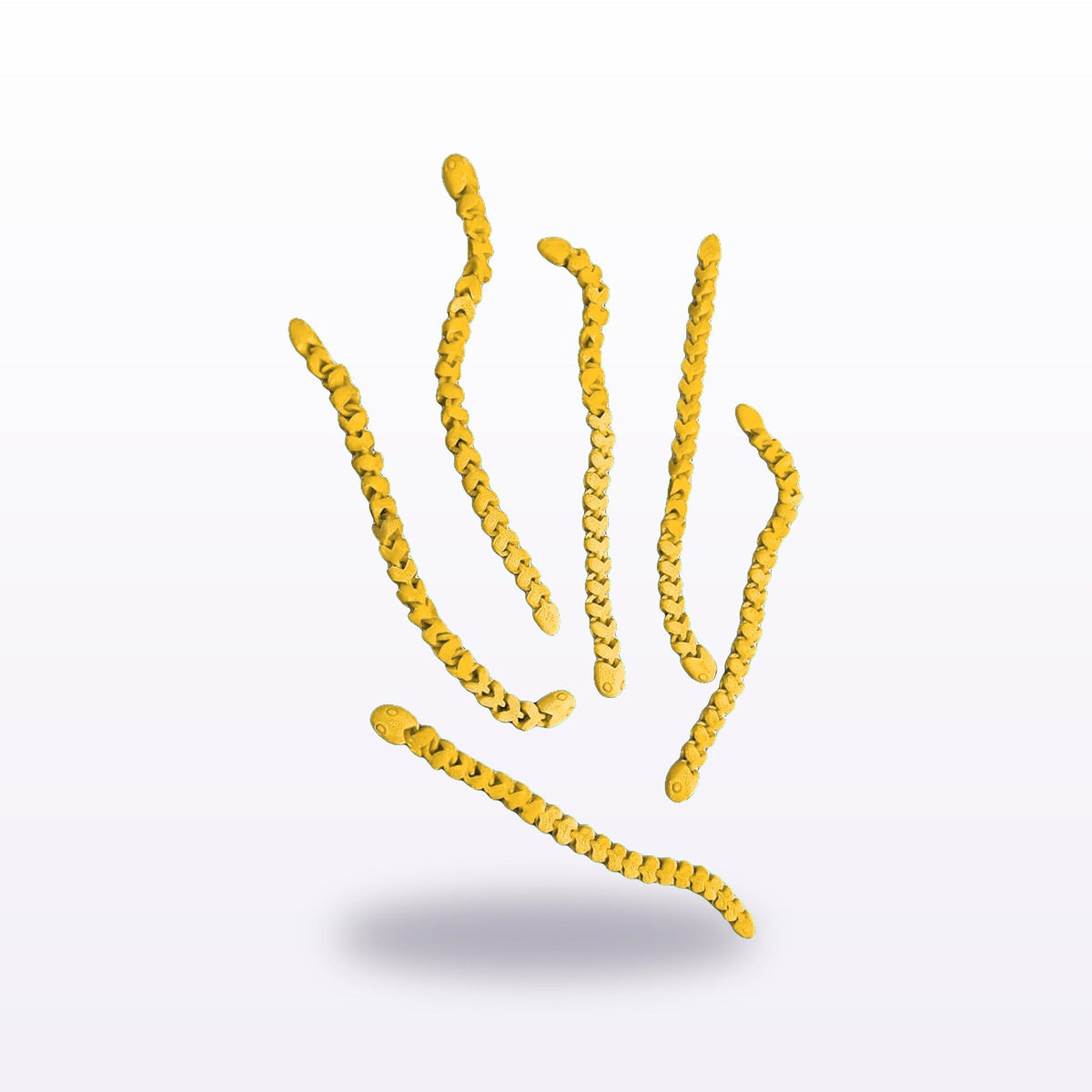 Formex 3D Printed Articulated Flexi Snake Toy 3-Pack – 18cm Each, NZ Made in Gold