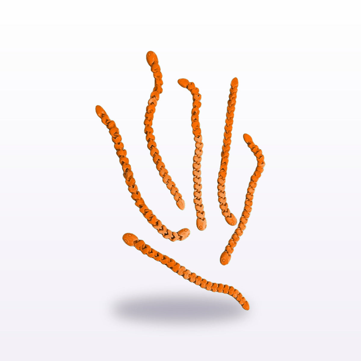 Formex 3D Printed Articulated Flexi Snake Toy 3-Pack – 18cm Each, NZ Made in Orange