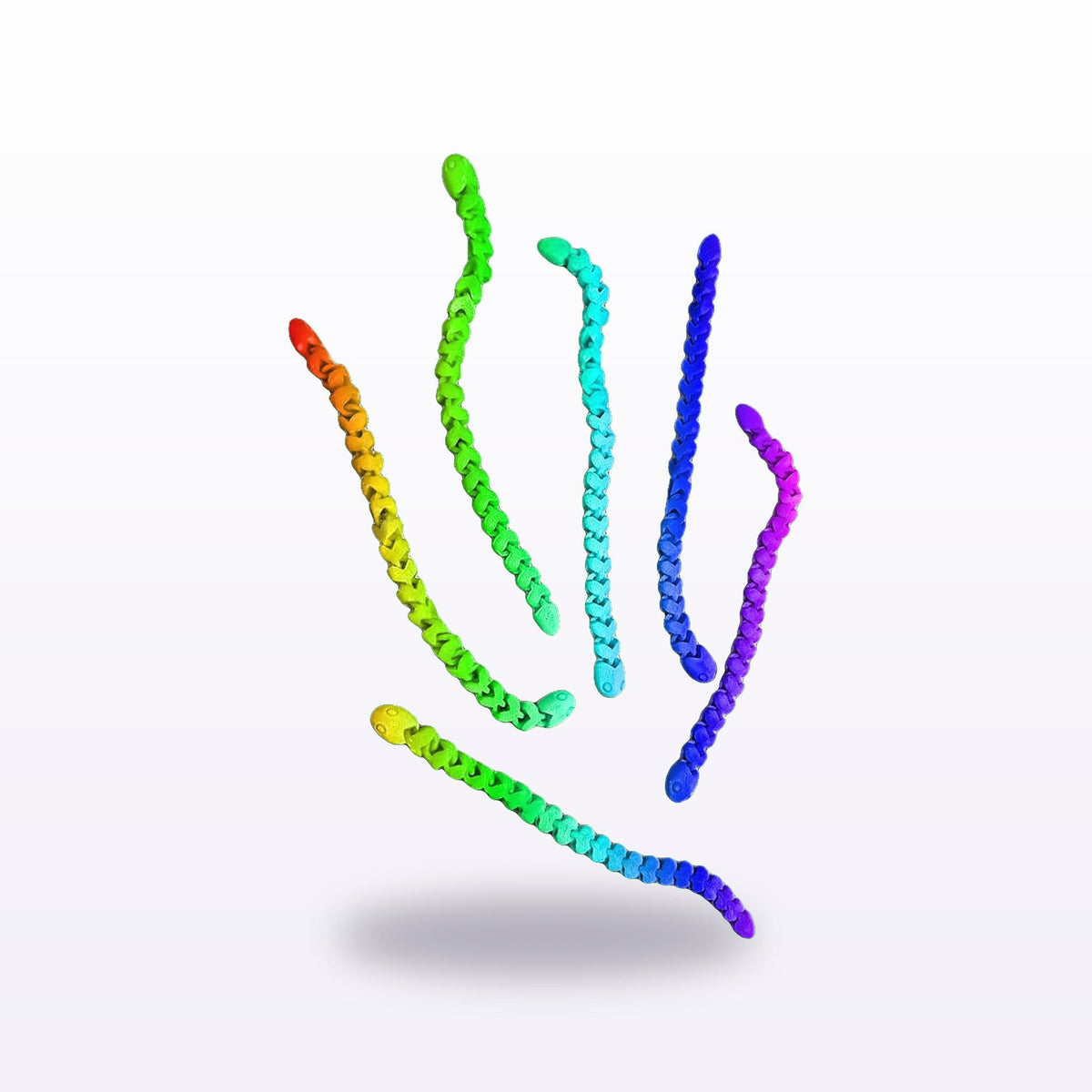 Formex 3D Printed Articulated Flexi Snake Toy 3-Pack – 18cm Each, NZ Made in Rainbow Silk