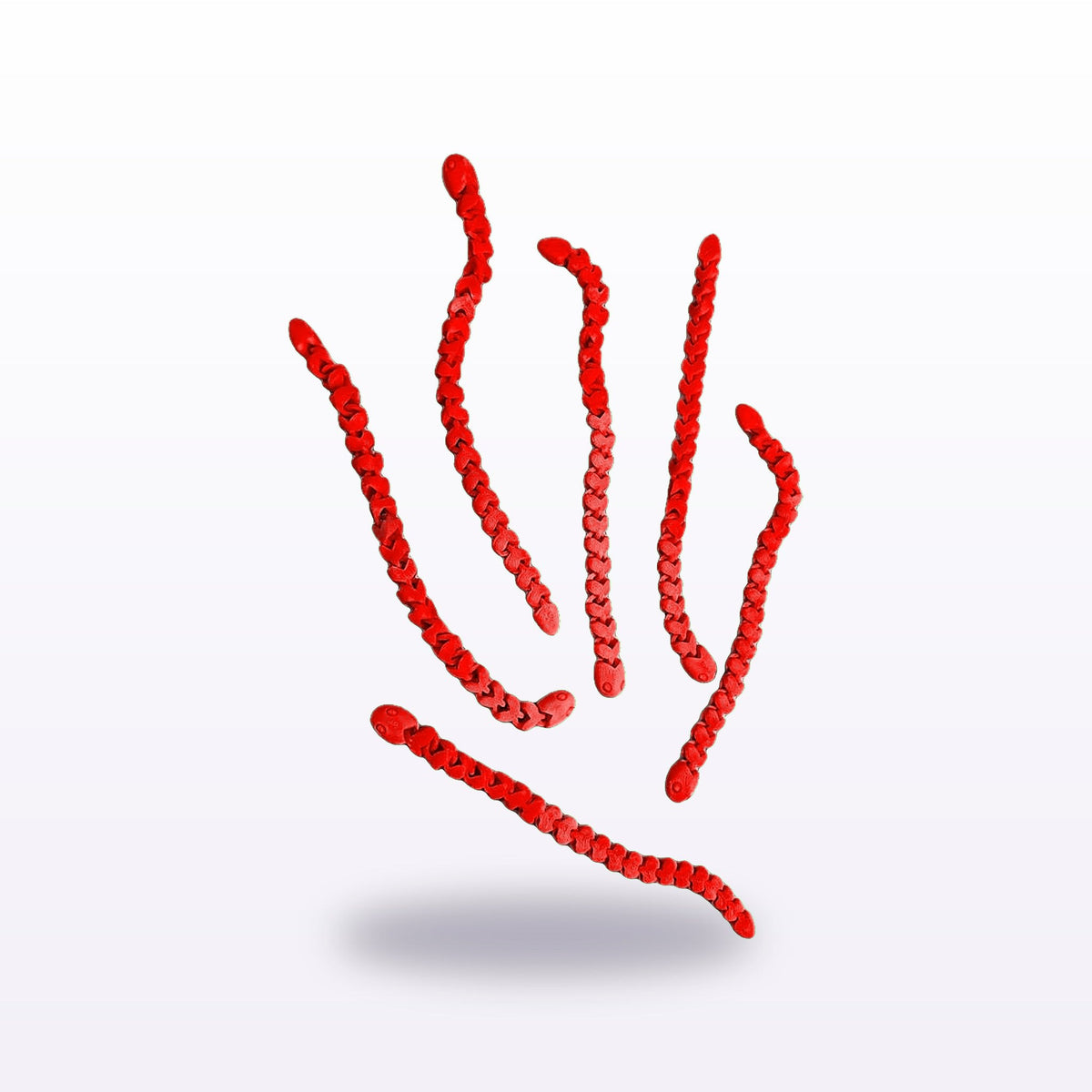 Formex 3D Printed Articulated Flexi Snake Toy 3-Pack – 18cm Each, NZ Made in Red