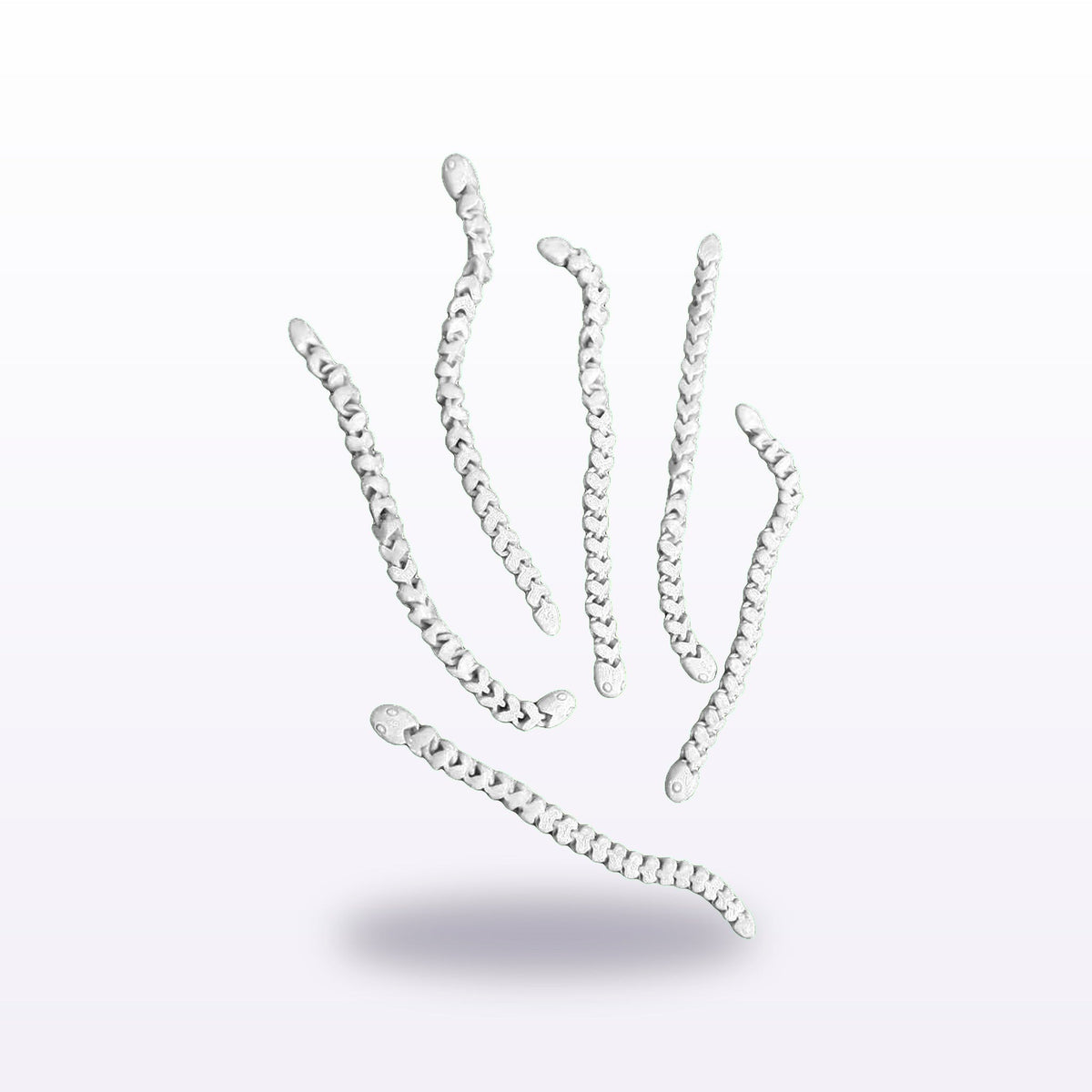 Formex 3D Printed Articulated Flexi Snake Toy 3-Pack – 18cm Each, NZ Made in White