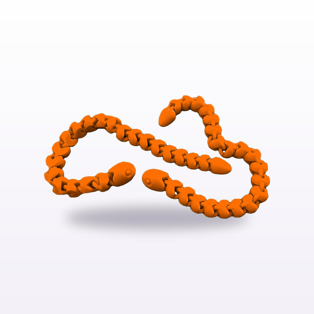 Formex 3D Printed Articulated Flexi Snake Toy – 18cm, NZ Made in Orange