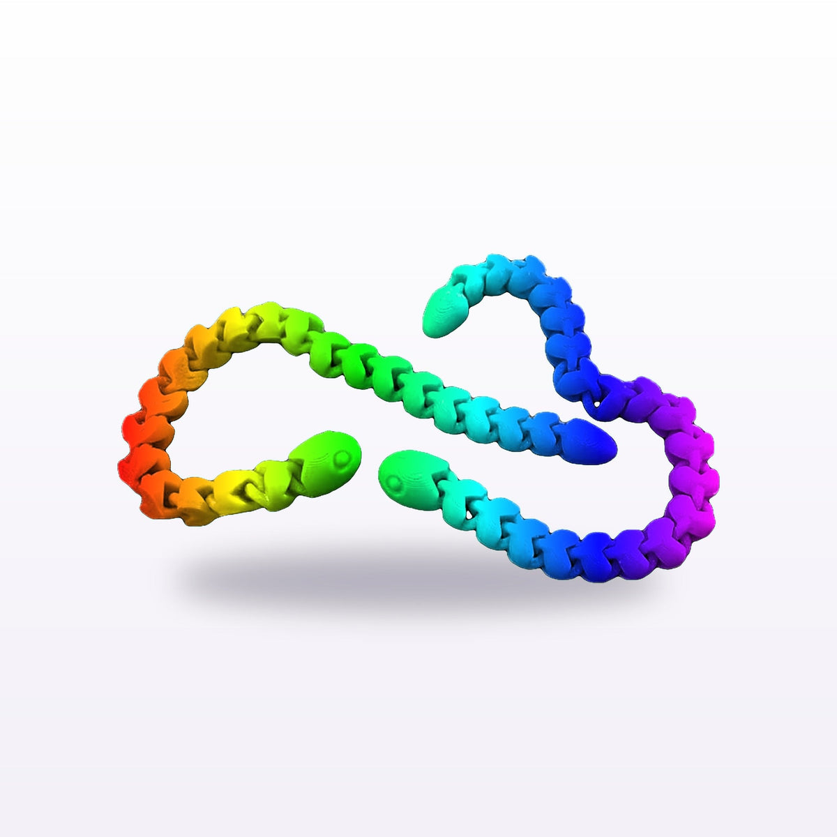 Formex 3D Printed Articulated Flexi Snake Toy – 18cm, NZ Made in Rainbow Silk