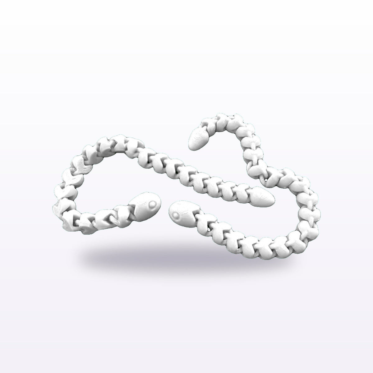 Formex 3D Printed Articulated Flexi Snake Toy – 18cm, NZ Made in White