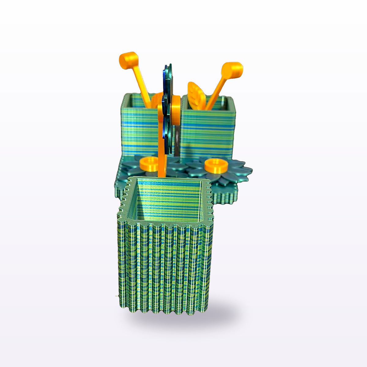 Flower Pen & Pencil Organiser with Sticky Note Tray — 3D printed by Formex 3D Lab, Auckland New Zealand