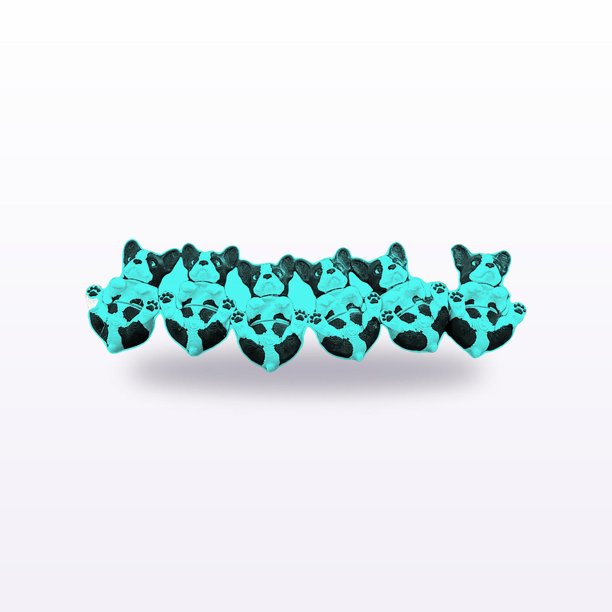 Formex 3D Printed French Bulldog Desk Figure 4-Pack – 6cm Each, NZ Made in Teal