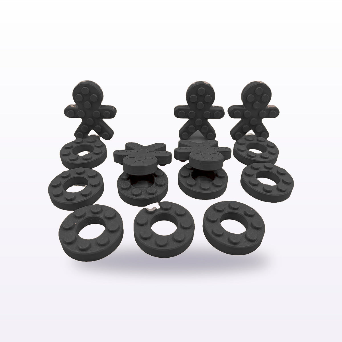 Formex 3D Printed Gingerbread & Donut Push Pop Fidget Toys – 5cm, NZ Made in Black