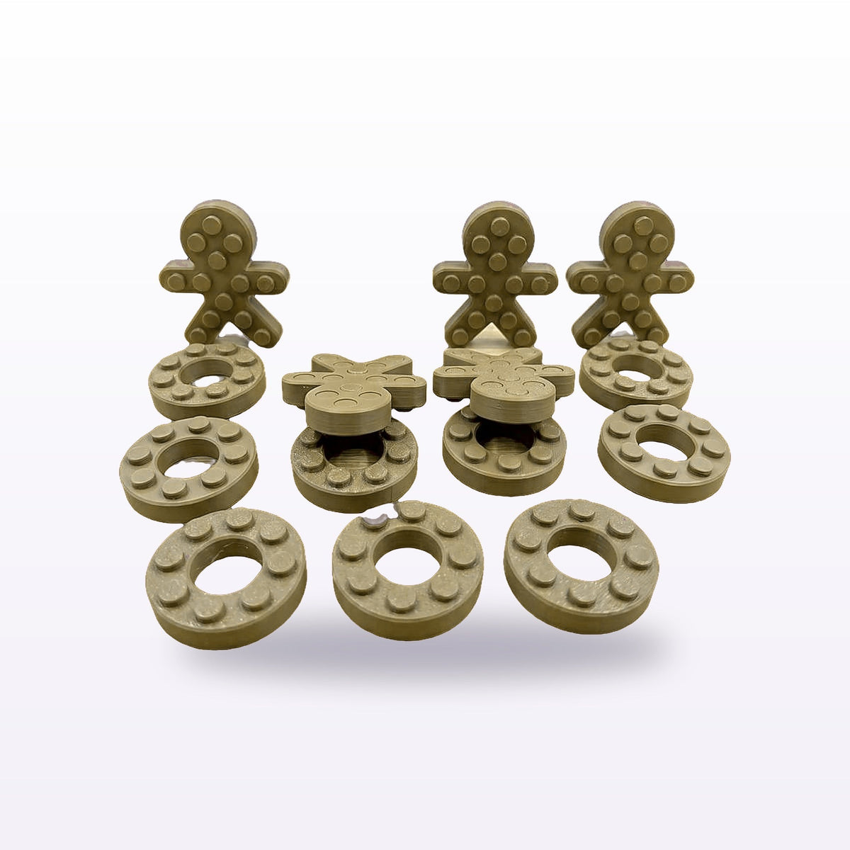 Formex 3D Printed Gingerbread & Donut Push Pop Fidget Toys – 5cm, NZ Made in Gold