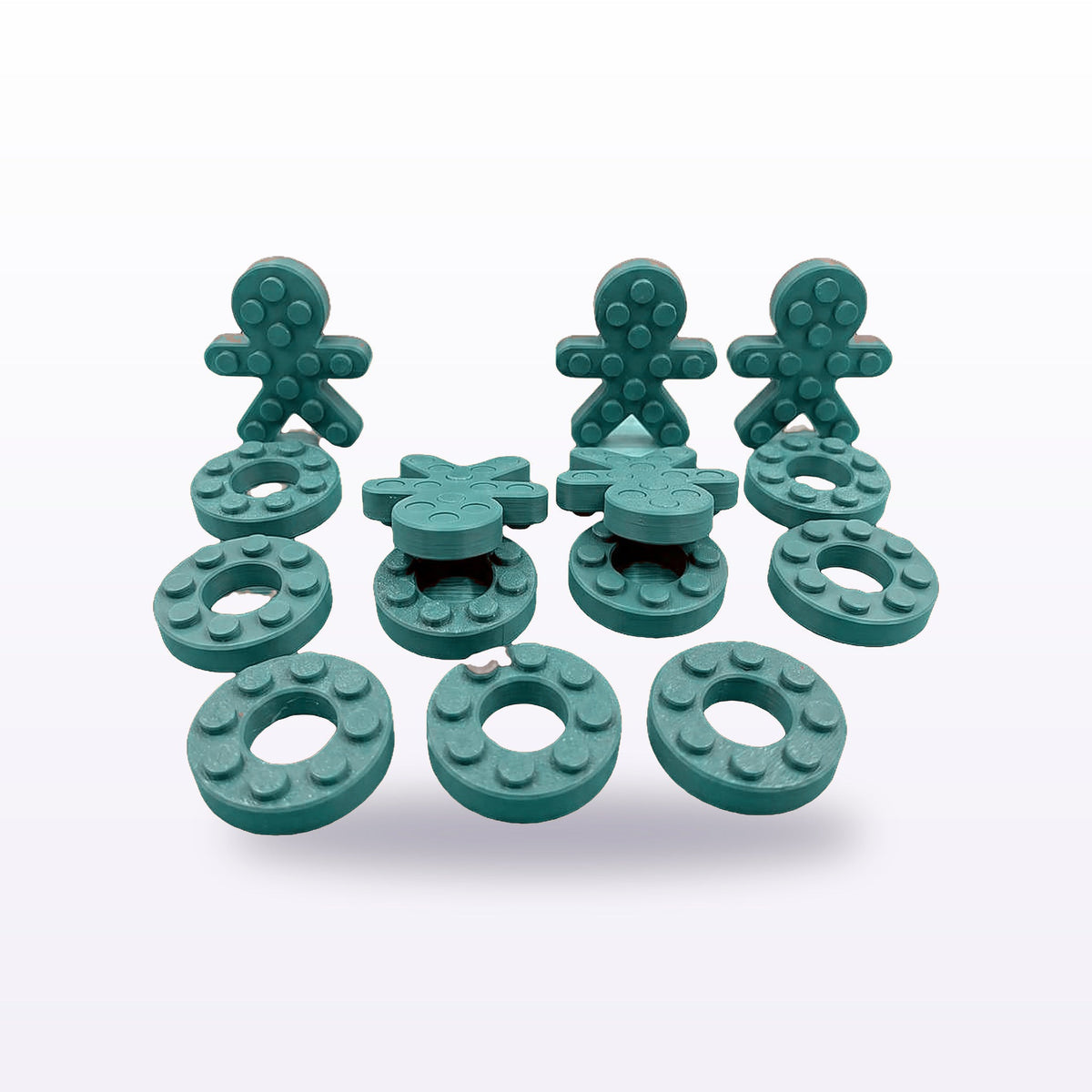 Formex 3D Printed Gingerbread & Donut Push Pop Fidget Toys – 5cm, NZ Made in Teal