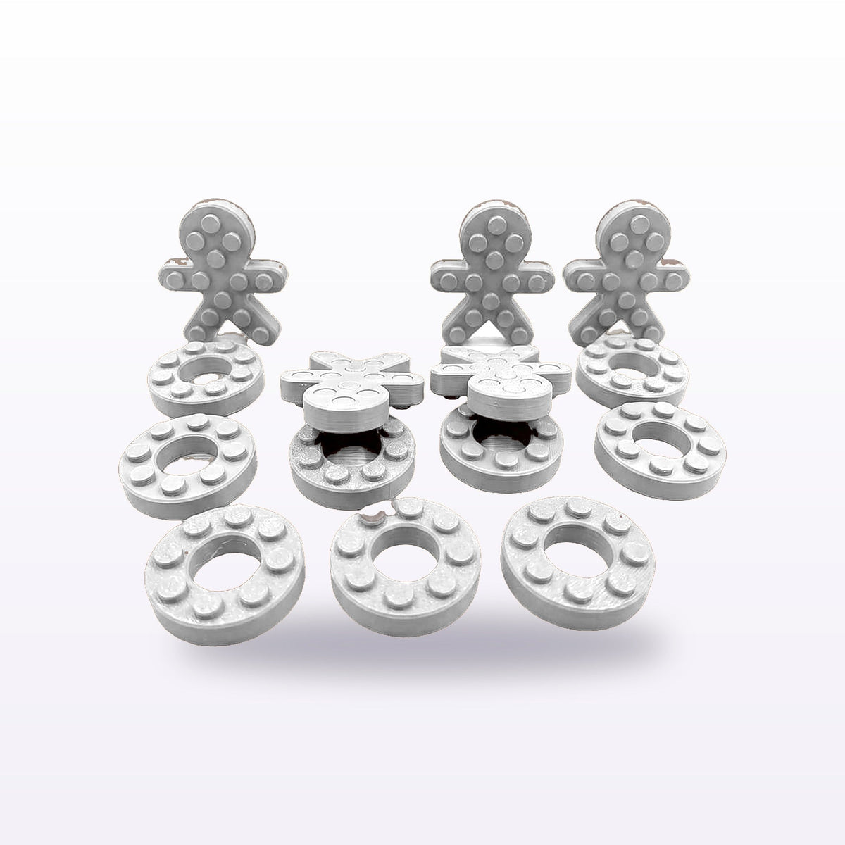 Formex 3D Printed Gingerbread & Donut Push Pop Fidget Toys – 5cm, NZ Made in White
