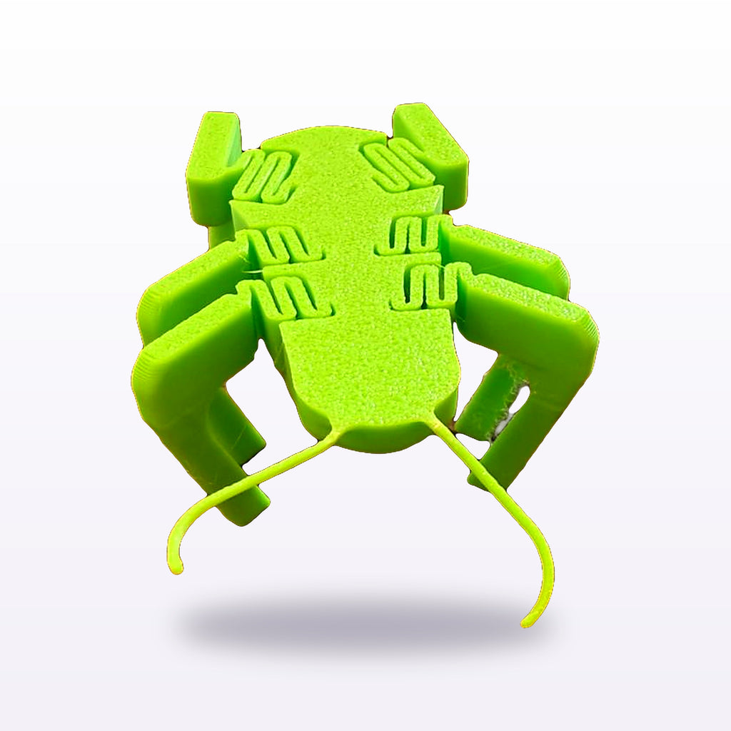 Grasshopper jump and fly toy in green