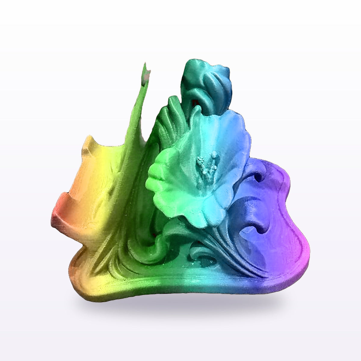 Formex 3D Printed Hummingbird Phone Stand – Sculpted Desk Accessory, 13cm, NZ Made in Rainbow Silk