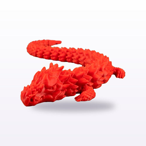 Large flexi dragon in red, side view