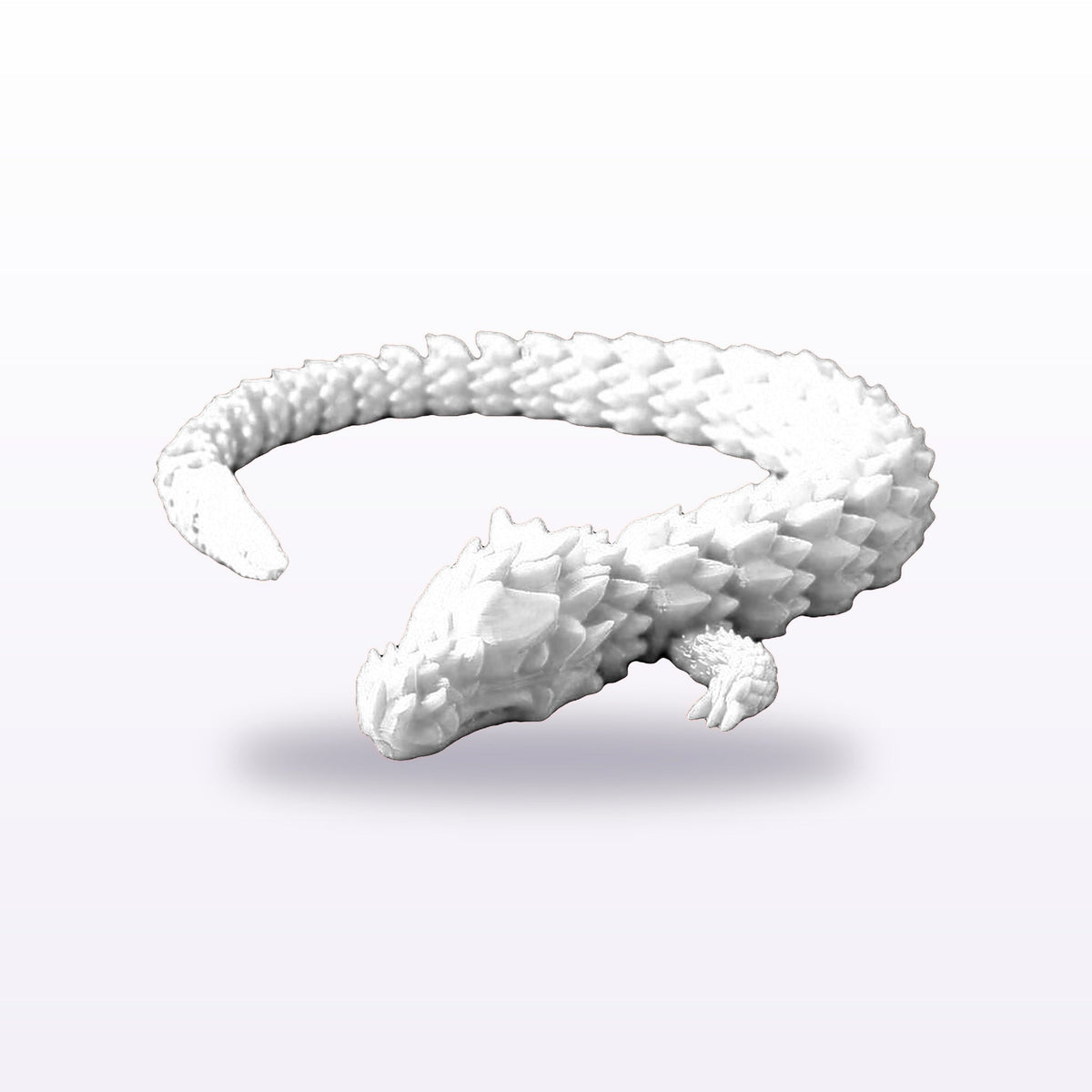 Formex 3D Printed Articulated Flexi Dragon Toy – 30cm, NZ Made in White