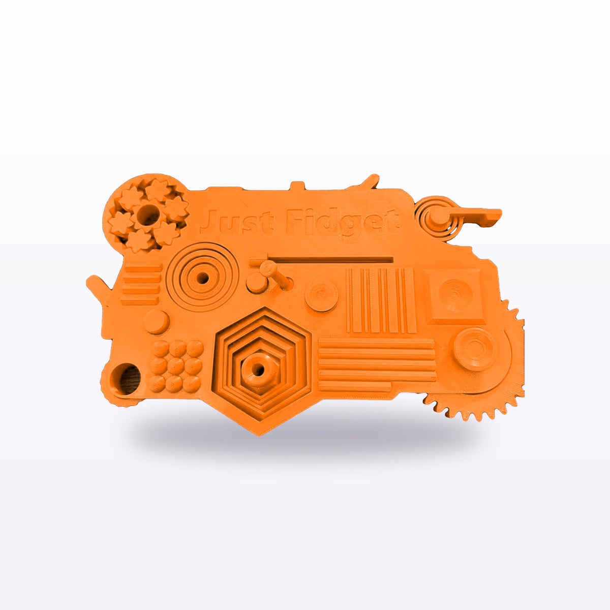 Formex 3D Printed Multi-Fidget Board – 21 Mechanisms, 19x13cm, NZ Made in Orange