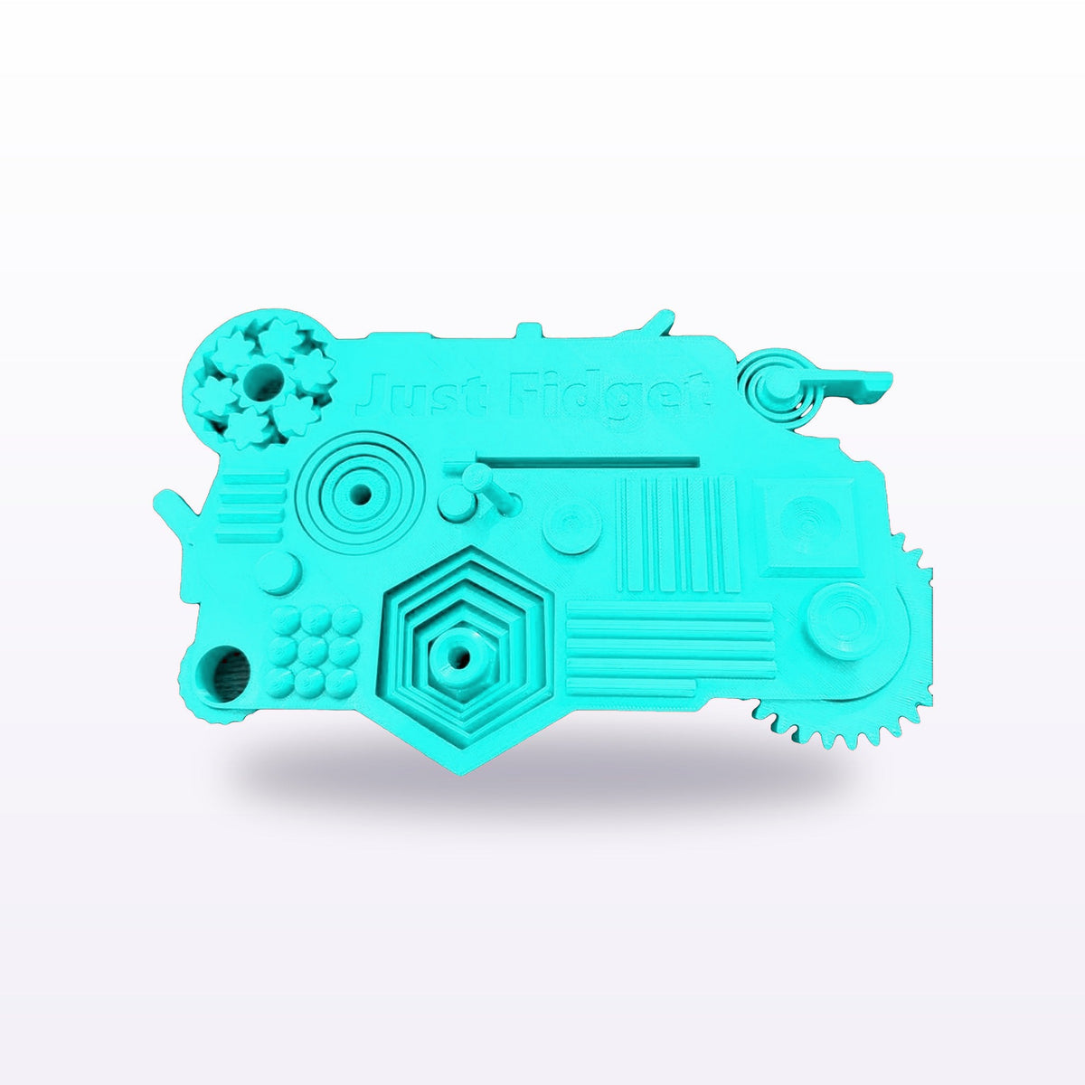 Formex 3D Printed Multi-Fidget Board – 21 Mechanisms, 19x13cm, NZ Made in Teal