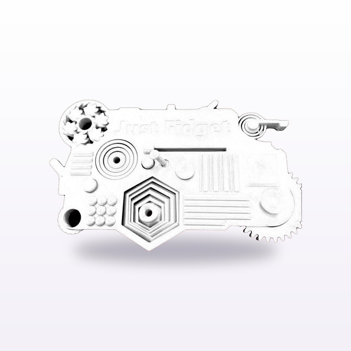 Formex 3D Printed Multi-Fidget Board – 21 Mechanisms, 19x13cm, NZ Made in White