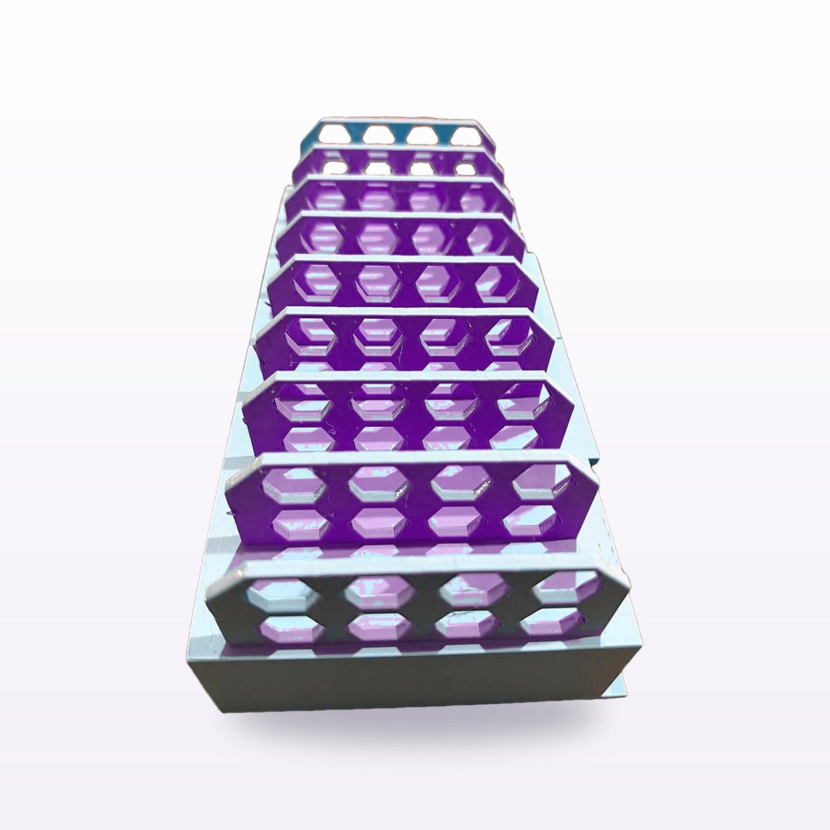 Formex 3D Printed Phone & Tablet Stand with Cable Storage – 9 Slots, 18cm, NZ Made in Purple