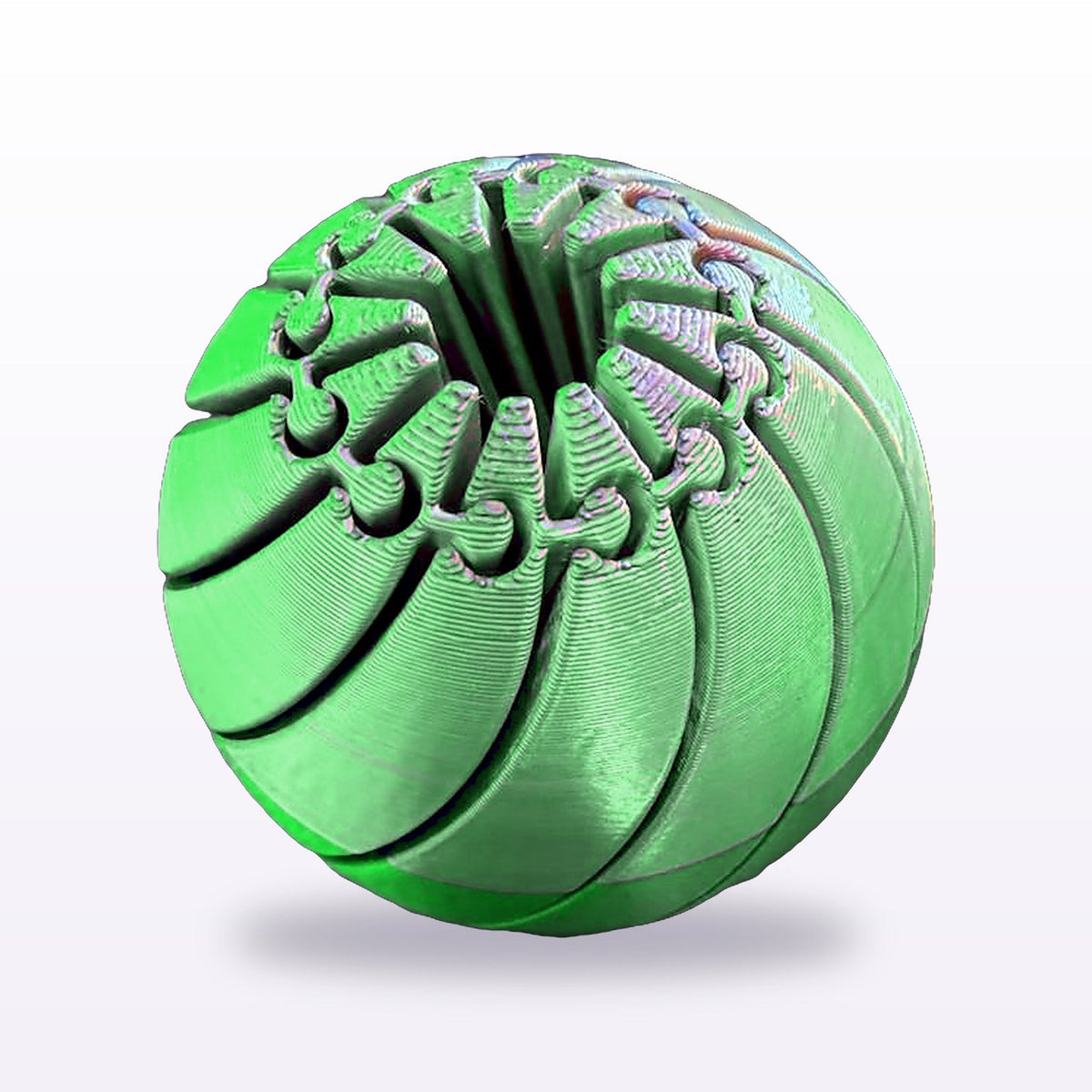 Formex 3D Printed Rainbow Silk Pumpkin Fidget Ball – 7cm, NZ Made in Green