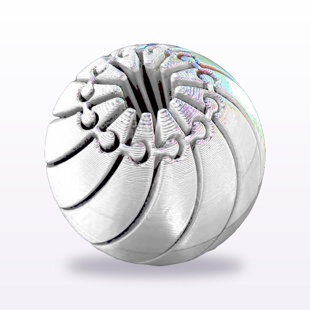 Formex 3D Printed Rainbow Silk Pumpkin Fidget Ball – 7cm, NZ Made in White