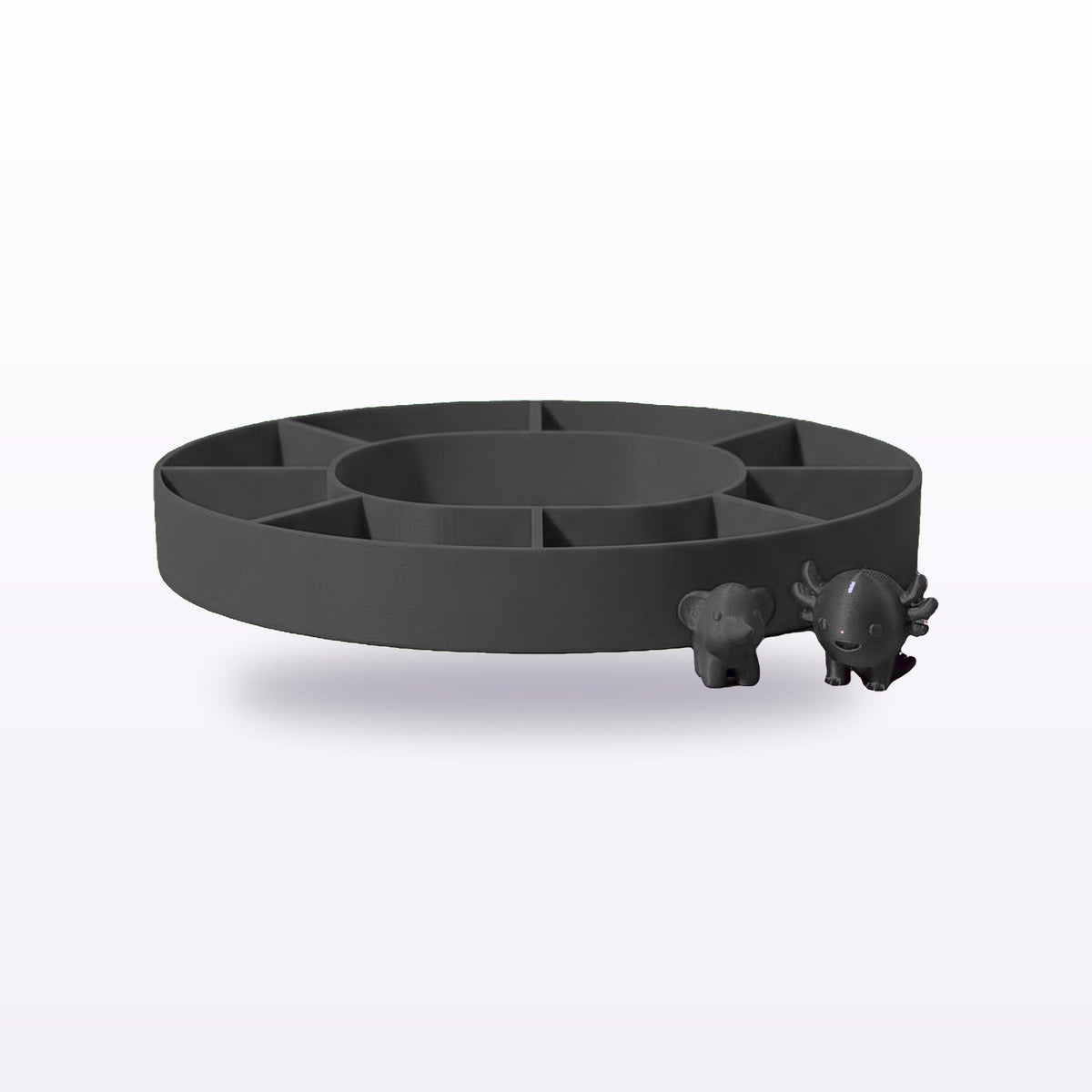 Formex 3D Printed Divided Snack & Serving Tray – 20cm, NZ Made in Black