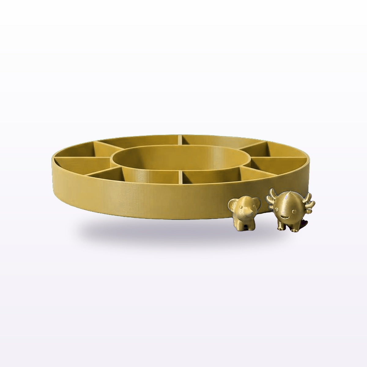 Formex 3D Printed Divided Snack & Serving Tray – 20cm, NZ Made in Gold