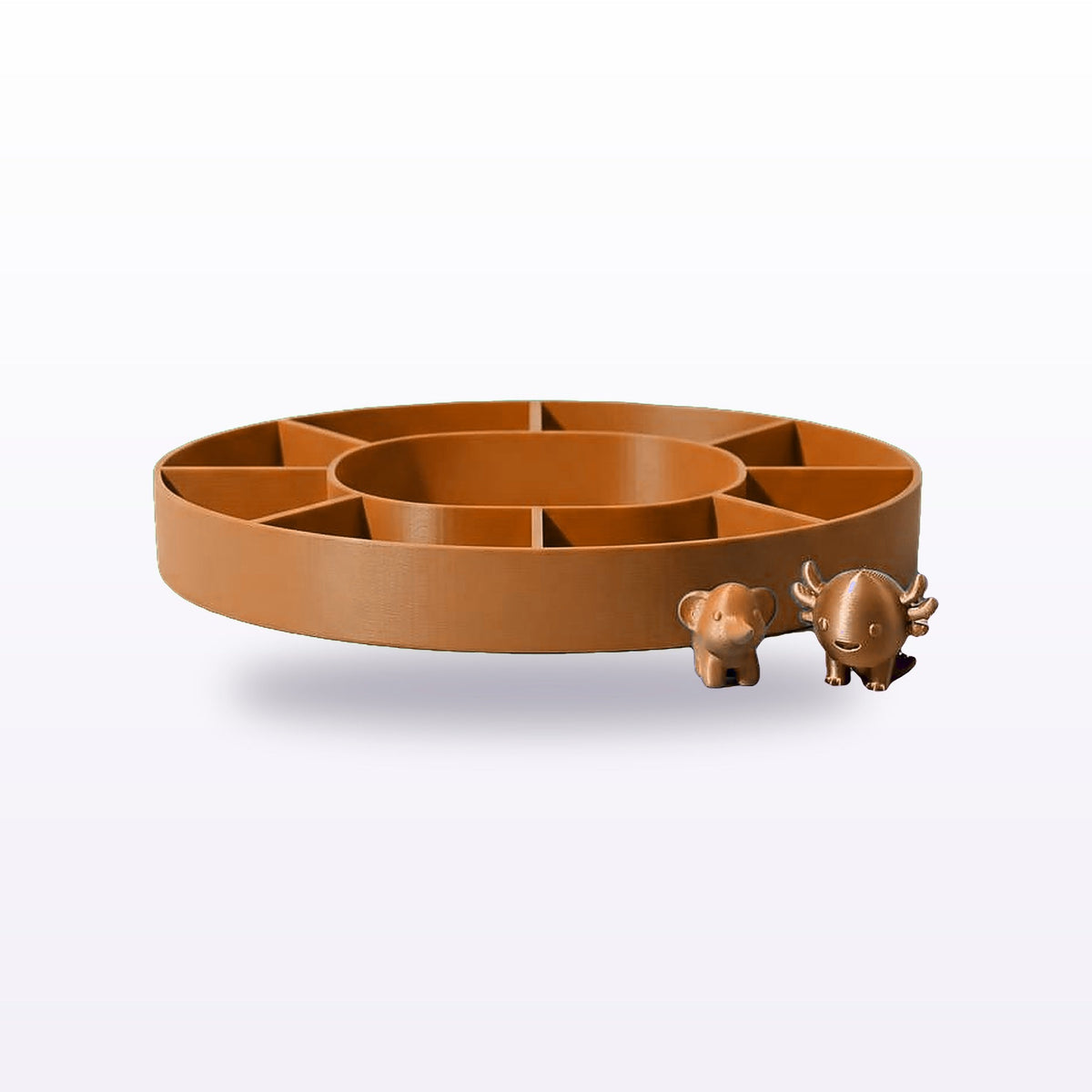 Formex 3D Printed Divided Snack & Serving Tray – 20cm, NZ Made in Orange