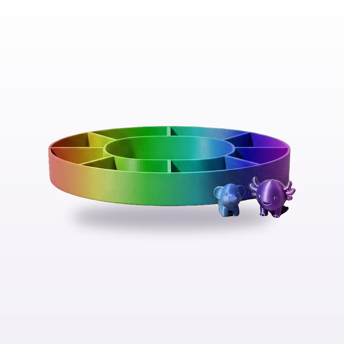 Formex 3D Printed Divided Snack & Serving Tray – 20cm, NZ Made in Rainbow Silk