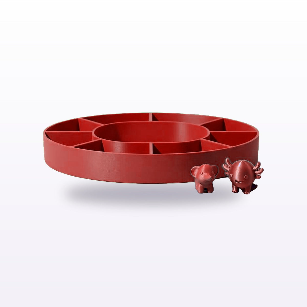 Formex 3D Printed Divided Snack & Serving Tray – 20cm, NZ Made in Red